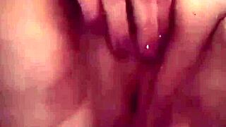 she loves massaging her big hairy pussy in solo amateur session