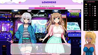 Vtuber Lewdneko plays lewd idol project vol 3 part 4 with huge tits in cute anime game