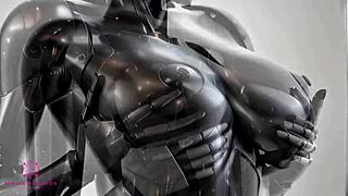 Big titted sex robot receives your cum in close-up POV AI