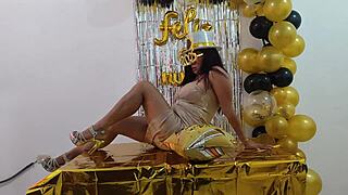 Hot Executive Celebrates New Year At Work