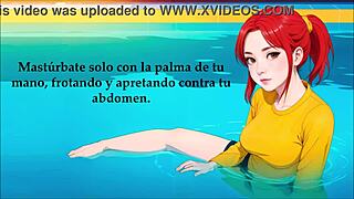 Naughty Hentai Girl Guides Jerk Off Contest in Pool with Footjob Instructions