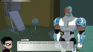 I love watching Raven's boobjob in 18Titans part 11, her tits squeezing tight in this hentai game.