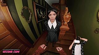 Holy! Harley Haze as Wednesday Addams in hardcore VR fuck!