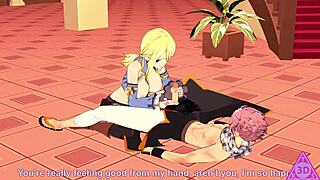 Lucy Natsu Hentai Blowjob and Cumshot Gameplay Uncensored