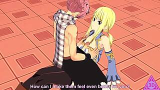 Lucy Natsu Hentai Blowjob and Cumshot Gameplay Uncensored