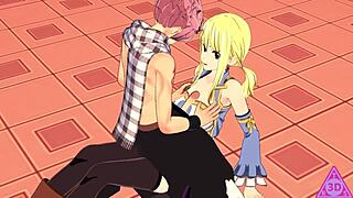 Lucy Natsu Hentai Blowjob and Cumshot Gameplay Uncensored