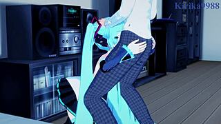 hatsune miku and kagamine rin have wild creampie sex