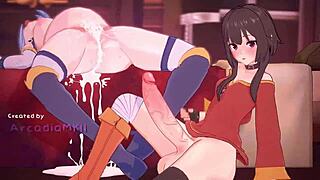 Megumin fucks Aqua's big ass.