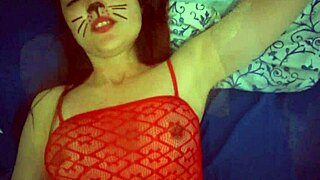 Sexy girl bends for doggystyle carrot masturbation