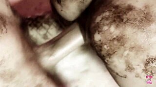 Blonde Model Licks Milk in Pool Before Doggystyle Bang