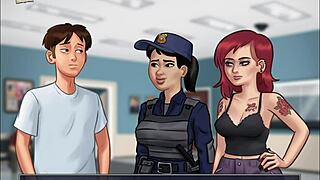 In summertime saga, characters engage in 69 with big asses and hentai action.