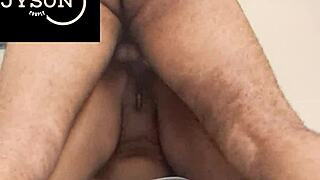 homemade chubby couple in intimate moments