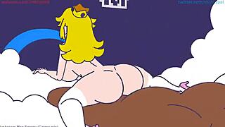princess peach riding huge dark cock in wild cartoon