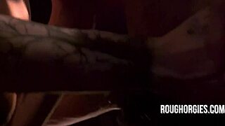 Intense orgy with kisses and massive cocks banging hard in every hole