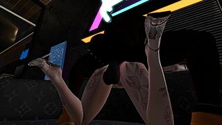 Black man fucks Latina woman in Second Life nightclub