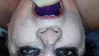 ms tl gets messy with toys in her throat play.