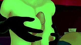 girlfriend in red stockings and enderman mask gets hot for fucking before sleep in hentai minecraft