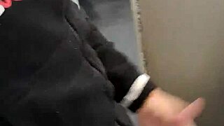 In the gym bathroom, these guys get wild with sheer excitement and action