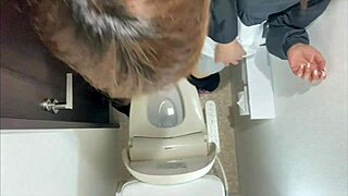 asian couple filming raw sex at workplace