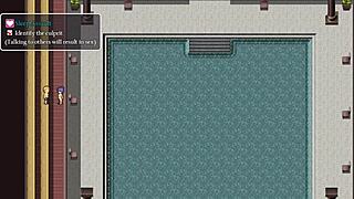 Detective girl helps inventor feel pussy sensation