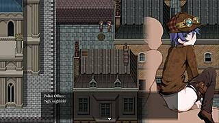 Detective girl helps inventor feel pussy sensation