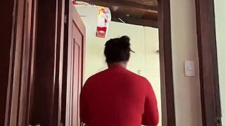 my cute milf neighbor masturbates to creampie in the bathroom