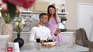 KITSUNE LISS - Redhead Babe Gets FUCKED In The Kitchen