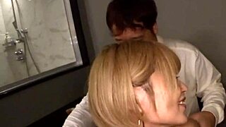 Blonde Japanese Slut Squirts Cum In Gold Lingerie Climax Master!