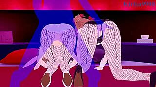 Mikoto misaka and kuroko shirai bunny girls in intense 3p sex creampie hentai 😍