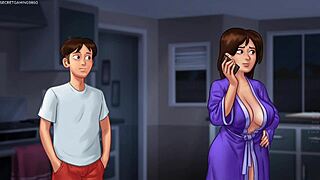 Busty Stepmom SHOWS OFF Huge Breasts in Summertime Saga 3D Porn Game Replay!