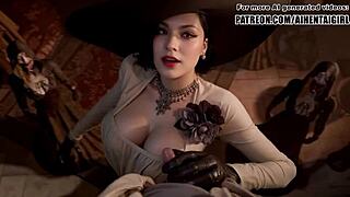 Resident Evil Lady Dimitrescu cosplay in uncensored hentai AI action