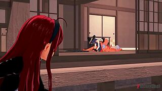 Eris catches Roxy fucking and joins in Mushoku Tensei