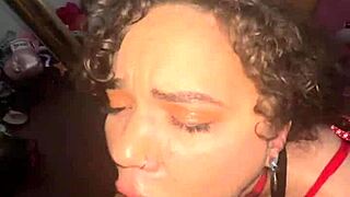 Naudi Nala performs throat magic on big black cock