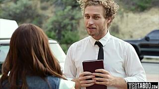 i try missionary with this teen brunette