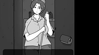 Hot Cheating Milf Janitor Teaches Shy Boy Public Washroom Sex