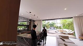 VRB Gay Black Tony Genius DEEPTHROATS and RIDES White Dick in VR!