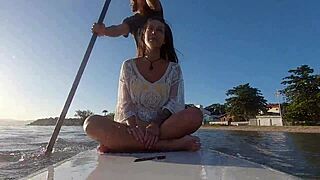 Ana Rothbard fucks wildly on rocks at dusk!