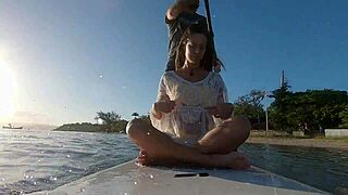 Ana Rothbard fucks wildly on rocks at dusk!