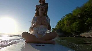 Ana Rothbard fucks wildly on rocks at dusk!