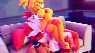 crazy furry chick bounces on monster cock in wild hentai adventure