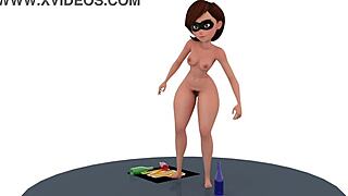the story of helen parr being naked in a 3d animation