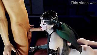 3d cute asian character performs oral in cartoon animation