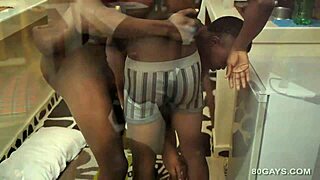 Black African Threesome Explodes in Bareback Orgy Action