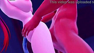 Jane strips naked in 3d animation