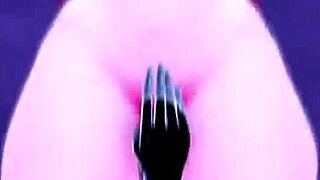 Jane strips naked in 3d animation