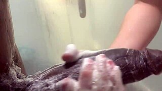 Petite blonde stepsister calls brother for towel, ends in bathroom banging