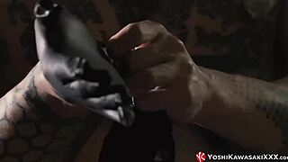 Yoshikawasakixxx: Inked Yoshi Kawasaki Fists Tied-Up Partner