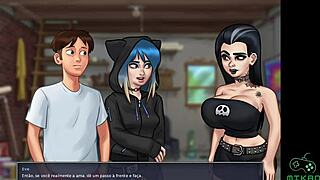 Hey, catch Summertime Saga Ep 87 with a sneaky plan for busty Odette and redhead Gracce in this wild cartoon!