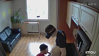 Scoout007 muscles up for intense kitchen counter banging. Czech bodybuilder shows off raw power.