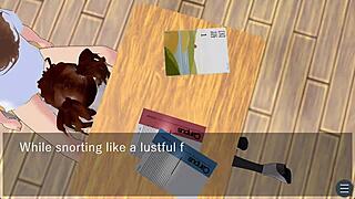 karin gives oral under the desk in school blazer